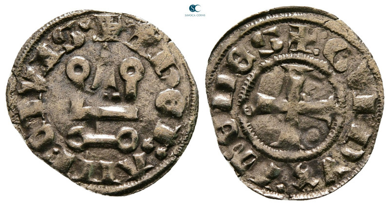 Principality of Achaea. Gui II de La Roche AD 1287-1308. 
Denier Tournois BI
...