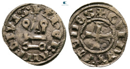 Principality of Achaea. Gui II de La Roche AD 1287-1308. Denier Tournois BI