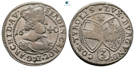 Austria. Hall. Ferdinand Charles Archduke AD 1632-1662. 3 Kreuzer AR 1640