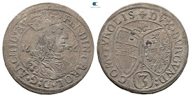 Austria. Hall. Ferdinand Charles Archduke AD 1632-1662. 3 Kreuzer AR 1656