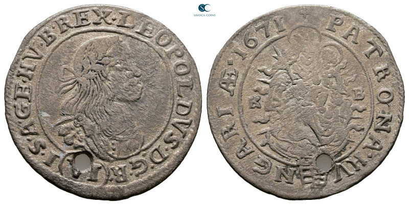 Austria. Kremnitz (Hungary). Leopold I of Habsburg AD 1657-1705. Hole.
6 Kreuze...