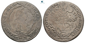 Austria. Burgau. Maria Theresia AD 1740-1780. 5 Kreuzer AR 1772