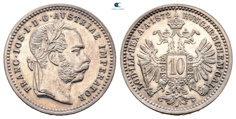Austria. Wien (Vienna). Franz Joseph AD 1848-1916. 
10 Kreuzer AR1872

18 mm,...