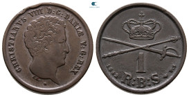 Denmark. Christian VIII AD 1839-1848. 1 Rigsbankskilling CU 1842