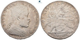 Ethiopia. Menelik  AD 1880-1913. 1 Birr AR 1897