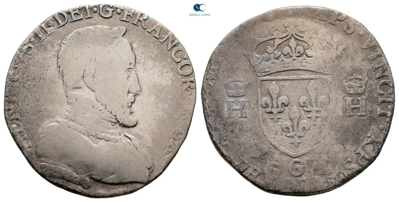 France. Poitiers. Henri II AD 1547-1559. 
Teston AR

27 mm, 7,62 g



Nea...