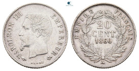 France. Paris. Napoleon III AD 1852-1870. 20 Centimes AR 1860