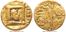 INDIA. Kushan Empire. Vima Kadphises (ca. AD 113-127). AV quarter-dinar (12mm, 1.35 gm, 11h). Fine. Bilingual series, main mint in Bactria. BACIΛЄYC O...
