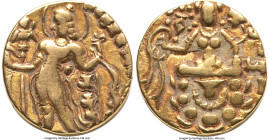 INDIA. Gupta Empire. Chandragupta II Vikramaditya (ca. AD 380-413). AV dinar (18mm, 8.12 gm, 1h). Fine. Archer type. Deva Sri Maharajadhiraja Sri Chan...
