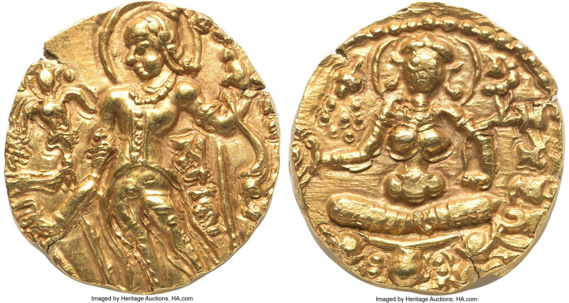 INDIA. Gupta Empire. Skandagupta (ca. AD 448-467). AV heavy dinar (21mm, 9.20 gm...