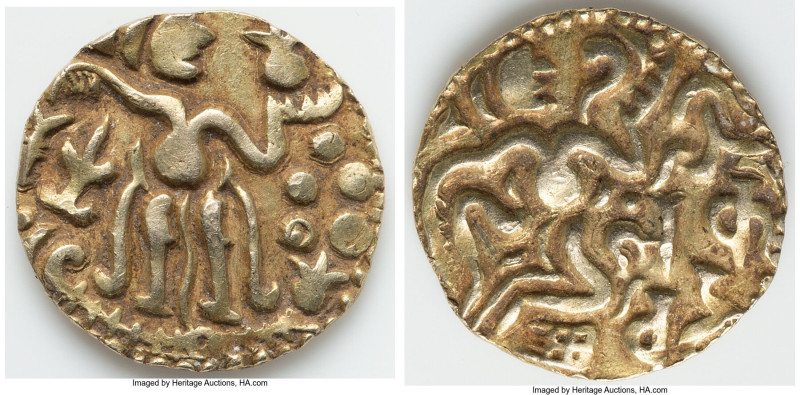 Chola Dynasty gold Stater ND (840-1295) VF, Mitch-825, Fr-1. 4.31gm. HID09801242...