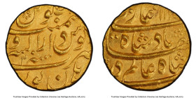 Mughal Empire. Shah Alam Bahadur gold Mohur AH 1120 Year 2 (1708/1709) MS63 PCGS, Burhanpur mint, KM356.3. Fully struck up and blooming with mint radi...