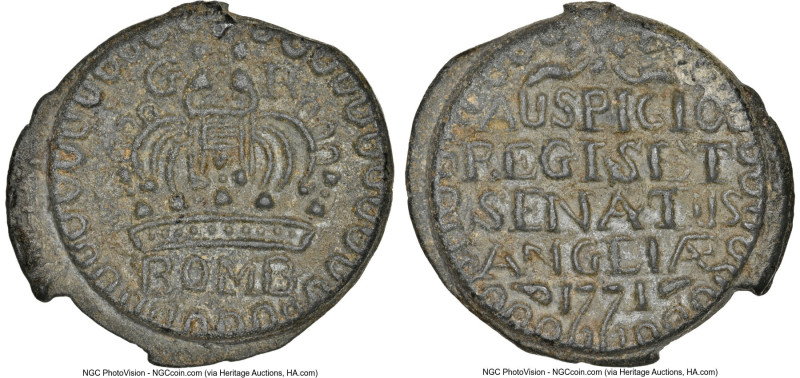British India. Bombay Presidency zinc 2 Pice 1771 AU55 NGC, cf. KM157.1 (differe...