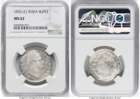British India. William IV Rupee 1835.-(c) MS62 NGC, Calcutta mint, KM450.2. F raised on truncation. HID09801242017 © 2023 Heritage Auctions | All Righ...