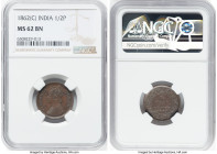 British India. Victoria 1/2 Pice 1862-(c) MS62 Brown NGC, Calcutta mint, KM466. HID09801242017 © 2023 Heritage Auctions | All Rights Reserved