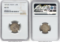 British India. Victoria 1/4 Rupee 1875-(b) AU55 NGC, Bombay mint, KM470. HID09801242017 © 2023 Heritage Auctions | All Rights Reserved
