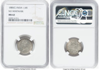 British India. Victoria 1/4 Rupee 1888-(c) MS62 NGC, Calcutta mint, KM490. No mintmark variety. HID09801242017 © 2023 Heritage Auctions | All Rights R...