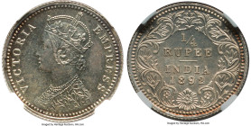 British India. Victoria Proof Restrike 1/4 Rupee 1892-C PR63 NGC, Calcutta mint, KM490, S&W-6.309. The better of the two examples graded across NGC an...