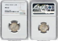 British India. Victoria 1/4 Rupee 1896-C MS62 NGC, Calcutta mint, KM490. HID09801242017 © 2023 Heritage Auctions | All Rights Reserved