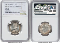 British India. Victoria 1/2 Rupee 1862-(c) MS62 NGC, Calcutta mint, KM472. 4.75 Panels / Slant Top 1. HID09801242017 © 2023 Heritage Auctions | All Ri...