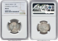British India. Victoria 1/2 Rupee 1862-(c) MS62 NGC, Calcutta mint, KM472. 4 Panels / Flat Top 1. HID09801242017 © 2023 Heritage Auctions | All Rights...