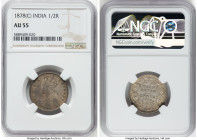 British India. Victoria 1/2 Rupee 1878-(c) AU55 NGC, Calcutta mint, KM491. Rare date for the type, received at handsome fanfare at this level of certi...