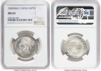 British India. Victoria Rupee 1840-(b & c) MS63 NGC, Calcutta mint, KM458.1. HID09801242017 © 2023 Heritage Auctions | All Rights Reserved