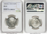 British India. Victoria Rupee 1840-(b & c) MS63 NGC, KM458.1. HID09801242017 © 2023 Heritage Auctions | All Rights Reserved