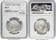 British India. Victoria Rupee 1840-(b & c) MS63 NGC, KM458.1. HID09801242017 © 2023 Heritage Auctions | All Rights Reserved