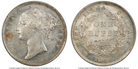 British India. Victoria Rupee 1840-(b & c) AU58 PCGS, KM458.1, S&W-3.33. HID09801242017 © 2023 Heritage Auctions | All Rights Reserved
