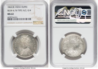 British India. Victoria Rupee 1862-(b) MS63 NGC, Bombay mint, KM473.1, S&W-4.74. Type H/2, 0/4. HID09801242017 © 2023 Heritage Auctions | All Rights R...