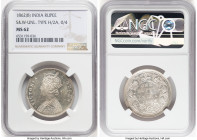 British India. Victoria Rupee 1862-(b) MS62 NGC, Bombay mint, KM473.1, S&W-Unl. Type H/2A, 0/4. A seemingly well-populated die pairing at NGC despite ...