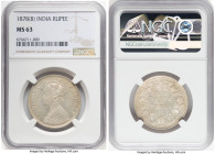 British India. Victoria Rupee 1878-(b) MS63 NGC, Bombay mint, KM492. Scarce at this level of preservation, just one example graded higher at NGC. HID0...