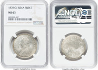British India. Victoria Rupee 1878-(c) MS63 NGC, Calcutta mint, KM492. HID09801242017 © 2023 Heritage Auctions | All Rights Reserved