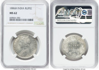 British India. Victoria Rupee 1886-B MS62 NGC, Bombay mint, KM492. HID09801242017 © 2023 Heritage Auctions | All Rights Reserved
