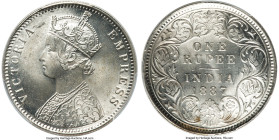British India. Victoria Rupee 1887-C MS64 PCGS, Calcutta mint, KM492. Ranked just short of the highest grade at PCGS but still difficult to source at ...