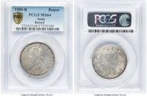 British India. Victoria Rupee 1888-B MS64 PCGS, Bombay mint, KM492. Raised mintmark. Tied for the highest grade available across grading services, imp...