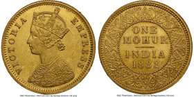 British India. Victoria gold Mohur 1888-(c) MS61 NGC, Calcutta mint, KM496, S&W-6.15, Prid-22. Though moderately abraded; light frost, revolving luste...