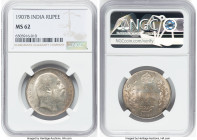 British India. Edward VII Rupee 1907-B MS62 NGC, Bombay mint, KM508. HID09801242017 © 2023 Heritage Auctions | All Rights Reserved
