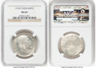 British India. Edward VII Rupee 1910-(c) MS64 NGC, Calcutta mint, KM508. HID09801242017 © 2023 Heritage Auctions | All Rights Reserved