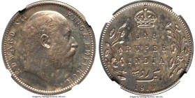 British India. Edward VII Proof Restrike Rupee 1910-B PR63 NGC, Bombay mint, KM508, S&W-7.53. A more affordable grade for this coveted Restrike, enrob...