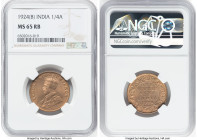 British India. George V 1/4 Anna 1924-(b) MS65 Red and Brown NGC, Bombay mint, KM512. HID09801242017 © 2023 Heritage Auctions | All Rights Reserved