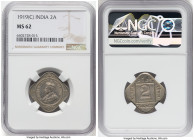 British India. George V 2 Annas 1919-(c) MS62 NGC, Calcutta mint, KM516. HID09801242017 © 2023 Heritage Auctions | All Rights Reserved