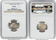 British India. George V 1/4 Rupee 1918-(c) MS65 NGC, Calcutta mint, KM518. HID09801242017 © 2023 Heritage Auctions | All Rights Reserved