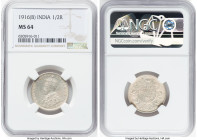 British India. George V 1/2 Rupee 1916-(b) MS64 NGC, Bombay mint, KM522. HID09801242017 © 2023 Heritage Auctions | All Rights Reserved