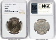 British India. George V Proof Restrike Rupee 1911-(c) PR62 NGC, Calcutta mint, KM523, S&W-8.12. HID09801242017 © 2023 Heritage Auctions | All Rights R...
