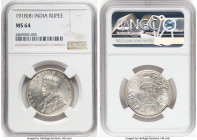 British India. George V Rupee 1918-(b) MS64 NGC, Bombay mint, KM524. HID09801242017 © 2023 Heritage Auctions | All Rights Reserved