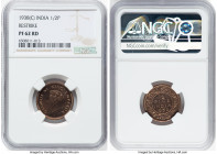 British India. George VI Proof Restrike 1/2 Pice 1938-(c) PR62 Red NGC, Calcutta mint, KM528. HID09801242017 © 2023 Heritage Auctions | All Rights Res...
