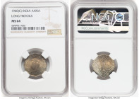 British India. George VI Anna 1940-(c) MS64 NGC, Calcutta mint, KM536. Long Trefoils. Tied for the highest grade at NGC. HID09801242017 © 2023 Heritag...