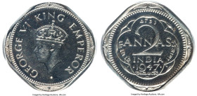 British India. George VI Proof Restrike 2 Annas 1947-(b) PR63 PCGS, Bombay mint, KM542, S&W-9.142. Beads by date. One of just three Specimens graded a...